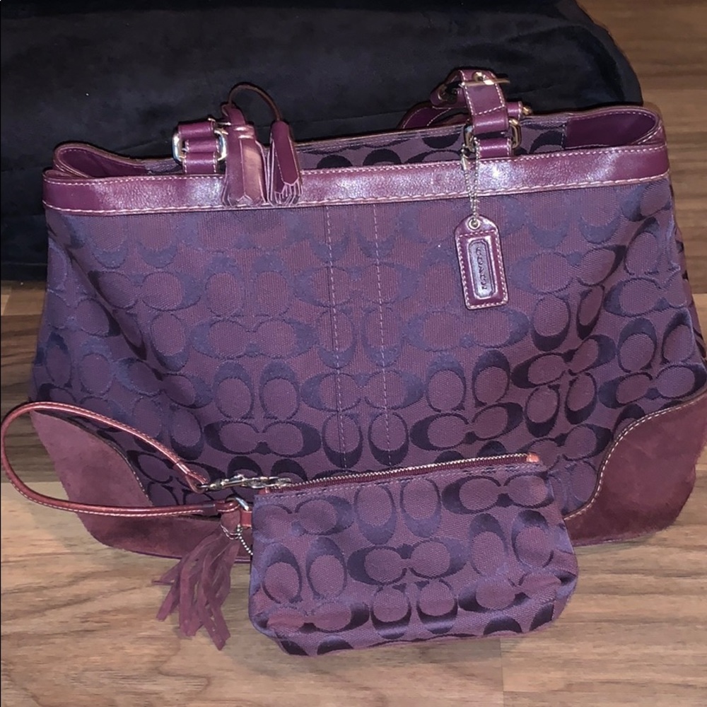 Coach purse with clutch